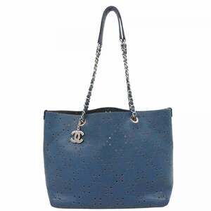 CHANEL Blue Caviar Leather Tote Bag